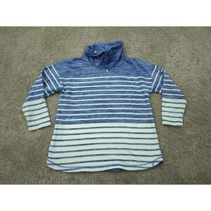 Talbots Sweater Womens XL PETITES Blue Striped 3/4 Sleeve Knit Classic‎ Casual